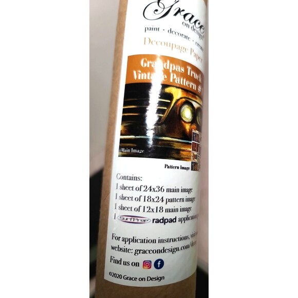 NEW Large Decoupage Paper Grandpa's Truck Vintage Man Cave RETIRED - Picture 1 of 5